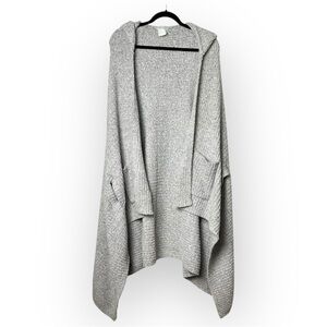 Softies Grey Super Soft Hooded Waterfall Sweater OS